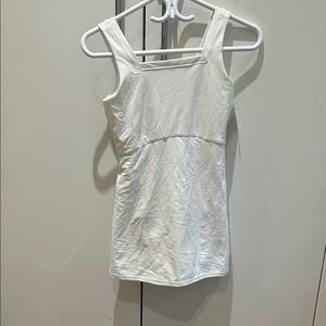 Girls White Sleeveless Tennis/Athletic